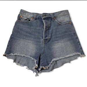 Fashion Nova High Rise Raw Hem Denim Shorts Size 5